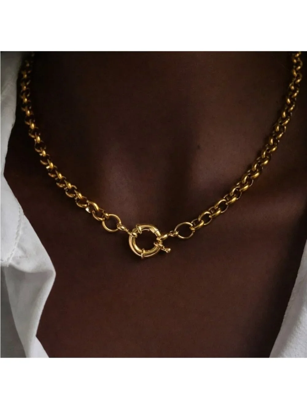 New! Gold Link Sailor Knot Clasp Necklace (1049) NWOT